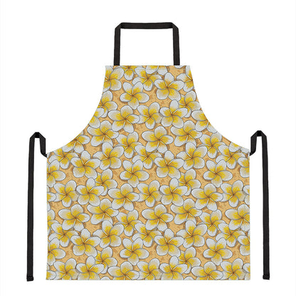 Frangipani Flower Pattern Print Apron