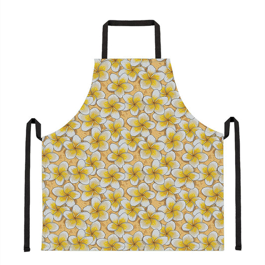 Frangipani Flower Pattern Print Apron