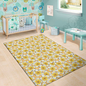 Frangipani Flower Pattern Print Area Rug