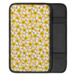 Frangipani Flower Pattern Print Car Center Console Cover