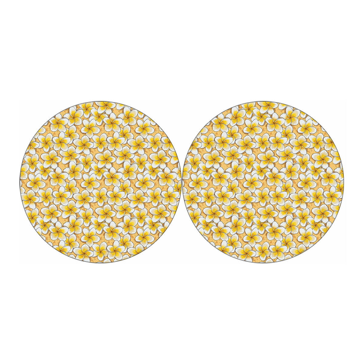 Frangipani Flower Pattern Print Car Coasters