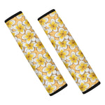 Frangipani Flower Pattern Print Car Seat Belt Covers