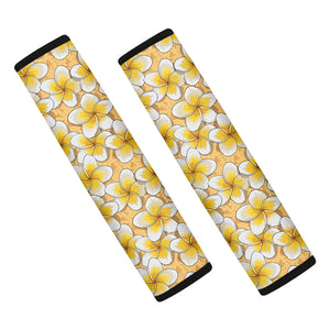 Frangipani Flower Pattern Print Car Seat Belt Covers