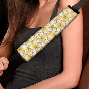 Frangipani Flower Pattern Print Car Seat Belt Covers