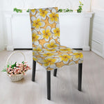 Frangipani Flower Pattern Print Dining Chair Slipcover