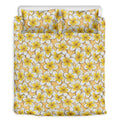 Frangipani Flower Pattern Print Duvet Cover Bedding Set