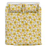 Frangipani Flower Pattern Print Duvet Cover Bedding Set
