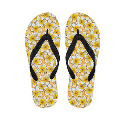 Frangipani Flower Pattern Print Flip Flops