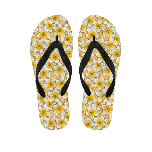 Frangipani Flower Pattern Print Flip Flops
