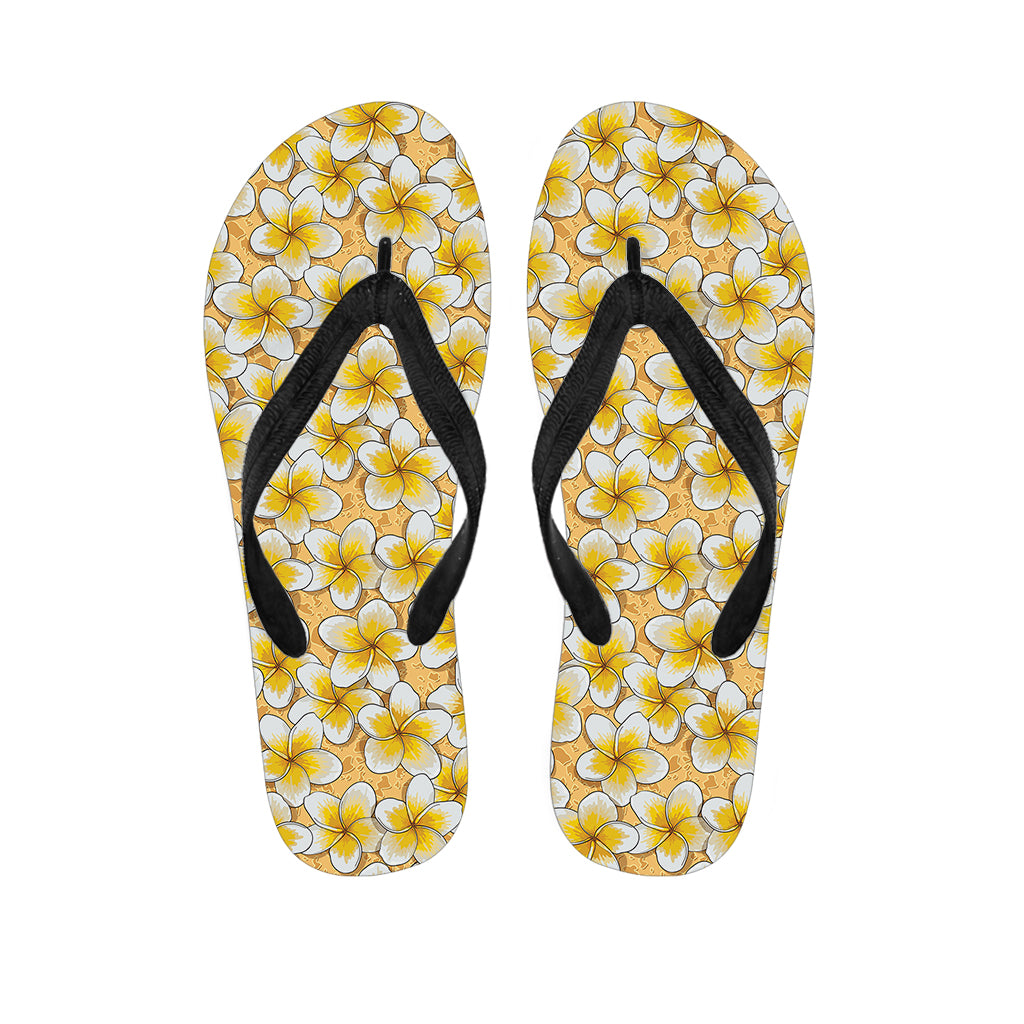 Frangipani Flower Pattern Print Flip Flops