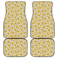 Frangipani Flower Pattern Print Front and Back Car Floor Mats