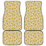 Frangipani Flower Pattern Print Front and Back Car Floor Mats