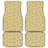 Frangipani Flower Pattern Print Front and Back Car Floor Mats