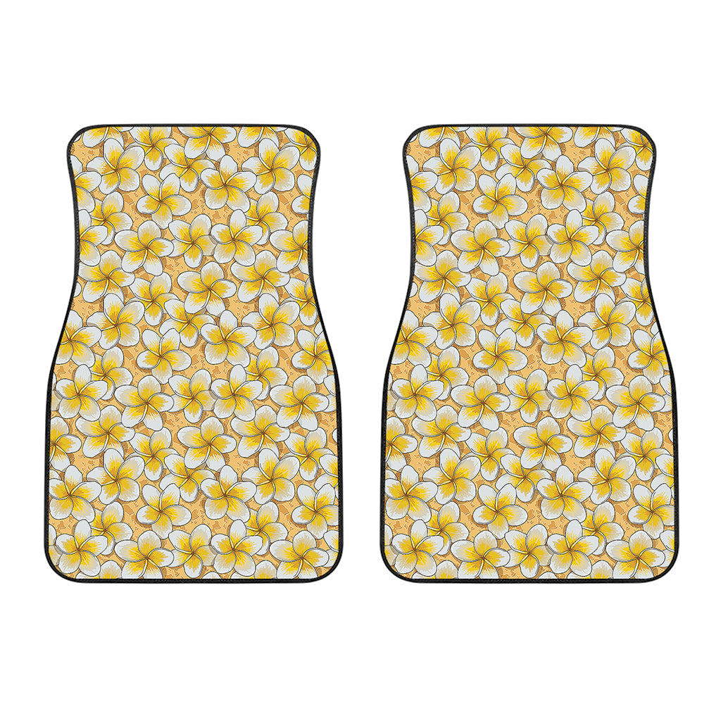 Frangipani Flower Pattern Print Front Car Floor Mats