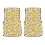 Frangipani Flower Pattern Print Front Car Floor Mats