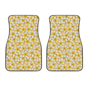 Frangipani Flower Pattern Print Front Car Floor Mats