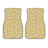 Frangipani Flower Pattern Print Front Car Floor Mats