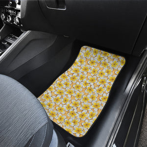 Frangipani Flower Pattern Print Front Car Floor Mats