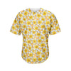 Frangipani Flower Pattern Print Men's Baseball Jersey