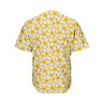 Frangipani Flower Pattern Print Men's Baseball Jersey