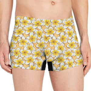 Frangipani Flower Pattern Print Men's Boxer Briefs