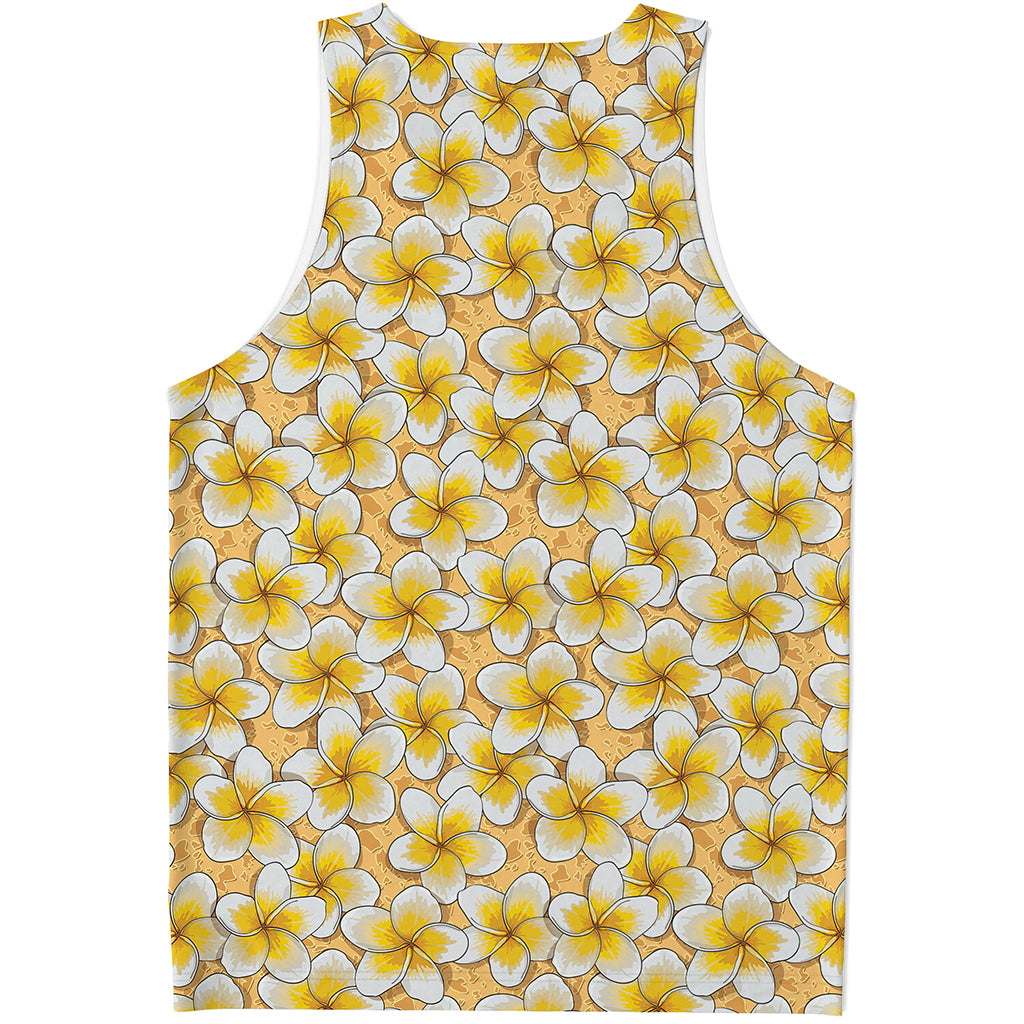 Frangipani Flower Pattern Print Men's Tank Top