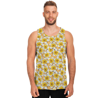 Frangipani Flower Pattern Print Men's Tank Top