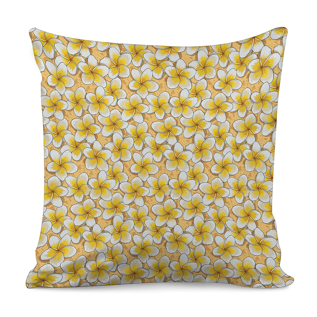Frangipani Flower Pattern Print Pillow Cover