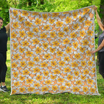 Frangipani Flower Pattern Print Quilt