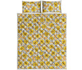 Frangipani Flower Pattern Print Quilt Bed Set