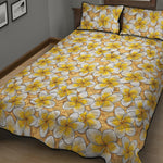 Frangipani Flower Pattern Print Quilt Bed Set
