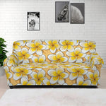 Frangipani Flower Pattern Print Sofa Cover