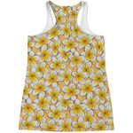 Frangipani Flower Pattern Print Women's Racerback Tank Top