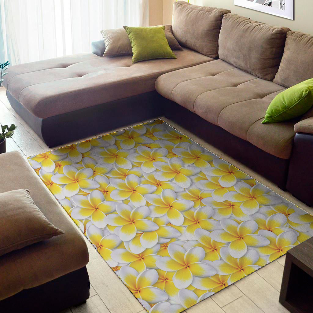 Frangipani Flower Print Area Rug