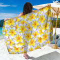 Frangipani Flower Print Beach Sarong Wrap