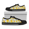 Frangipani Flower Print Black Low Top Shoes