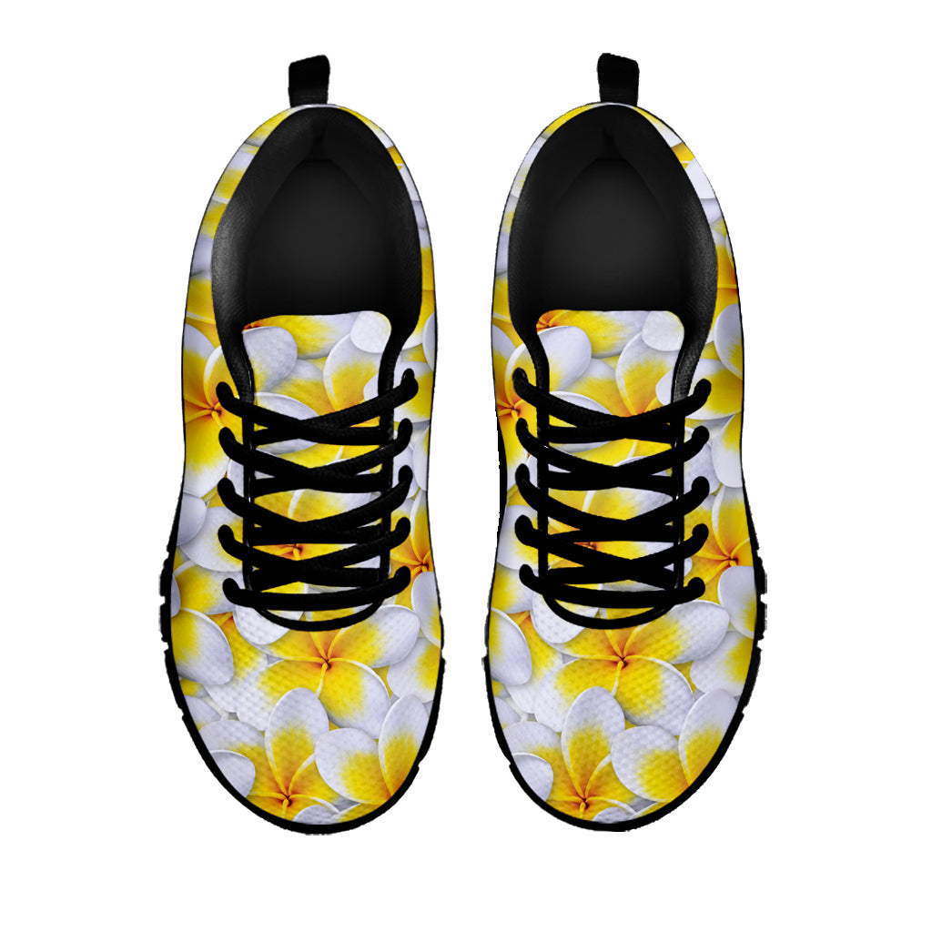 Frangipani Flower Print Black Sneakers