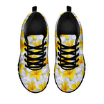Frangipani Flower Print Black Sneakers
