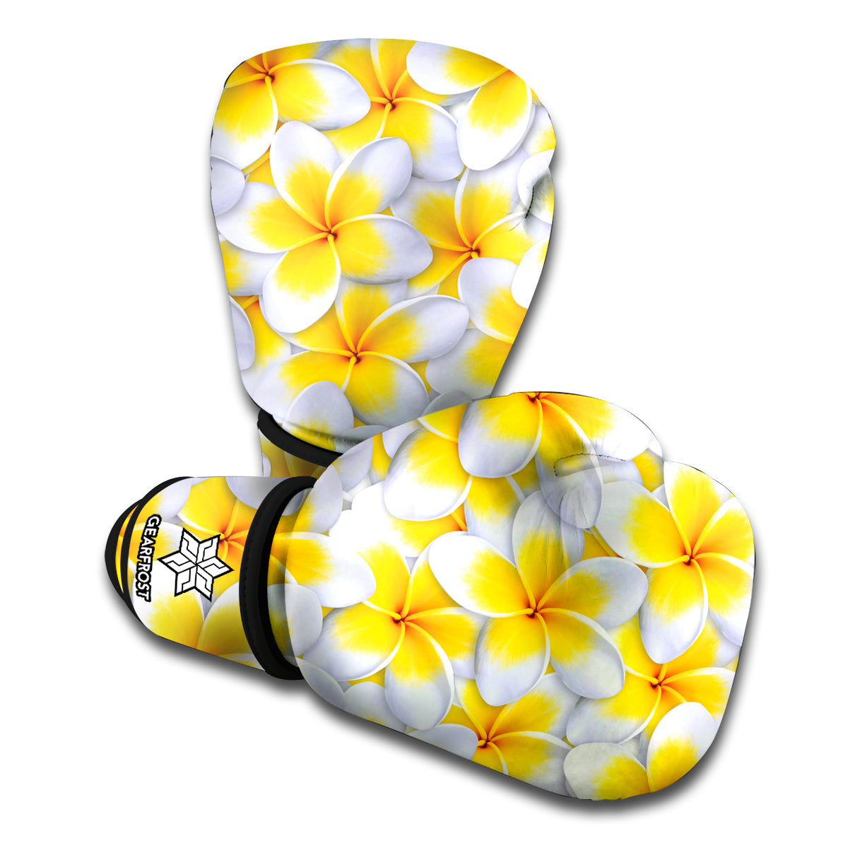 Frangipani Flower Print Boxing Gloves