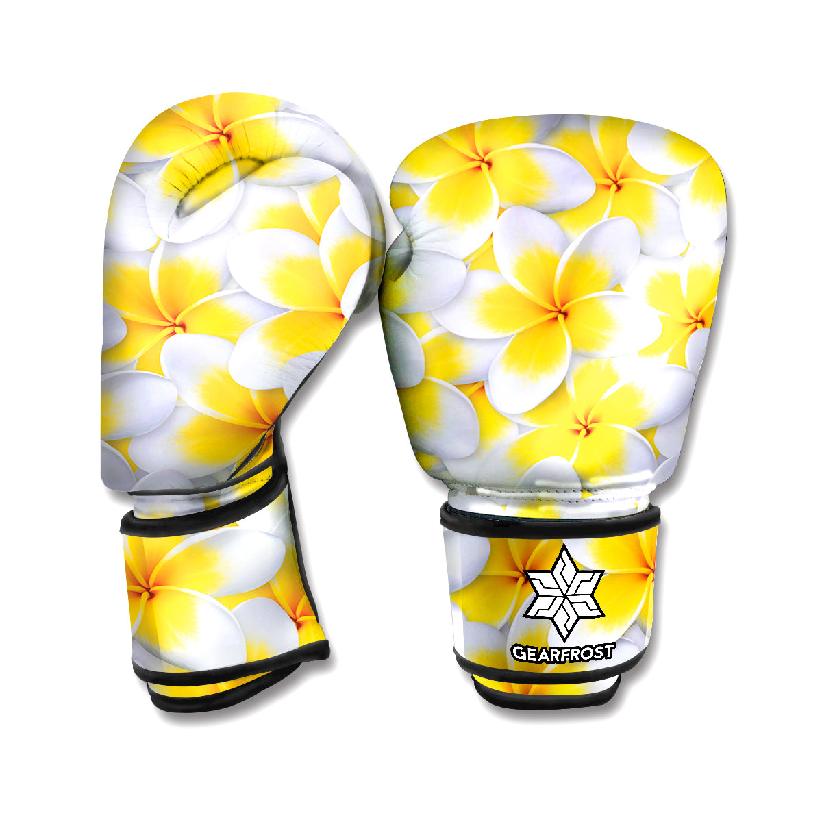 Frangipani Flower Print Boxing Gloves