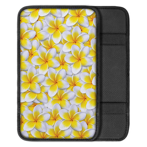 Frangipani Flower Print Car Center Console Cover