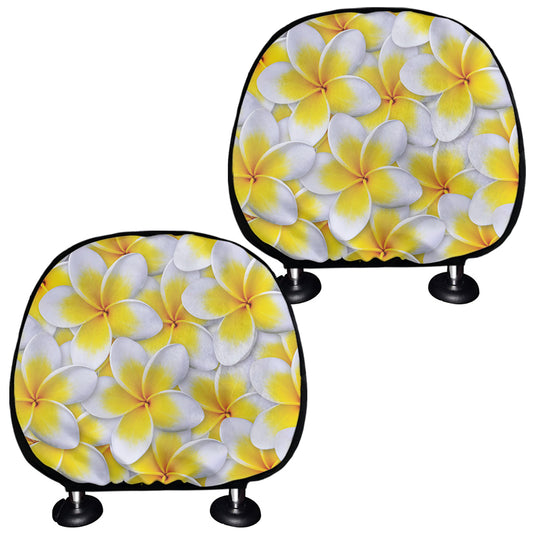 Frangipani Flower Print Car Headrest Covers