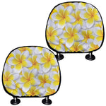 Frangipani Flower Print Car Headrest Covers
