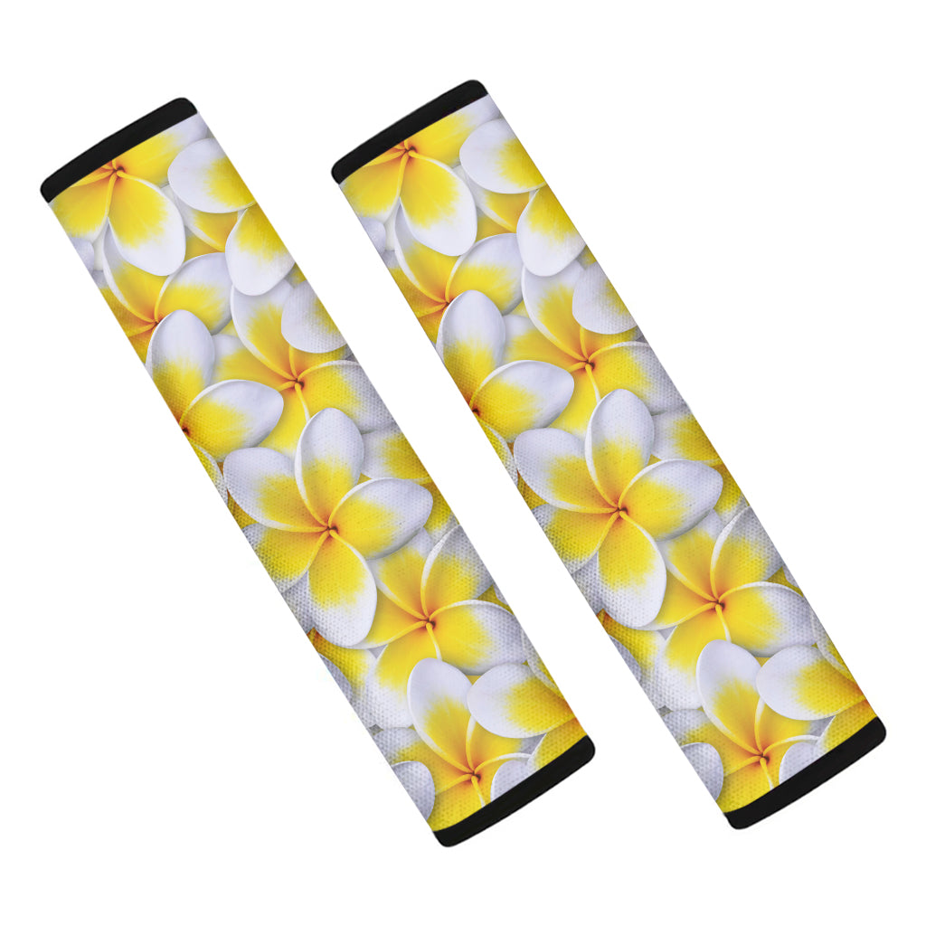 Frangipani Flower Print Car Seat Belt Covers