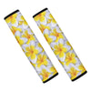 Frangipani Flower Print Car Seat Belt Covers