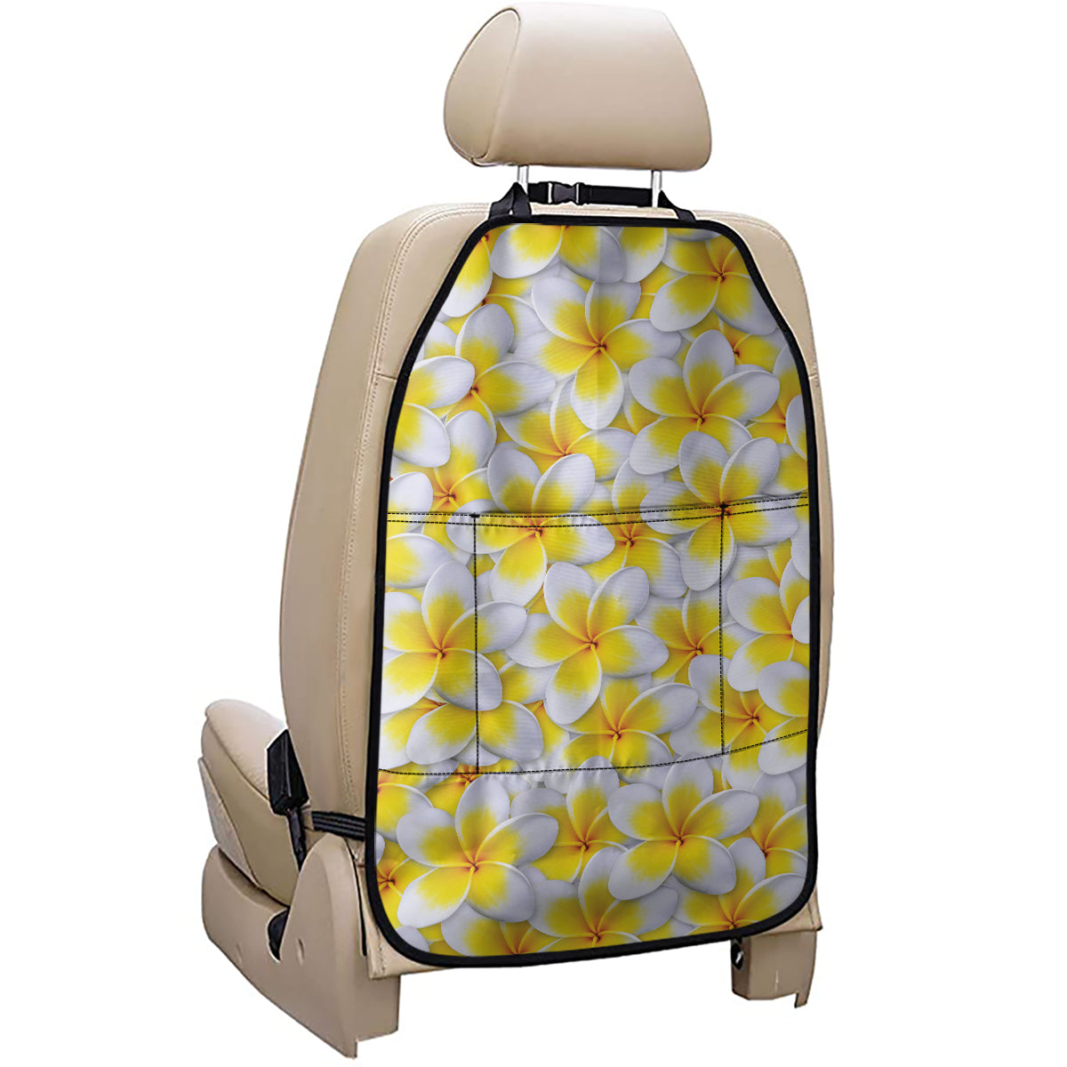 Frangipani Flower Print Car Seat Organizers