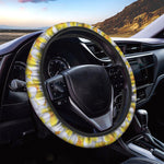 Frangipani Flower Print Car Steering Wheel Cover