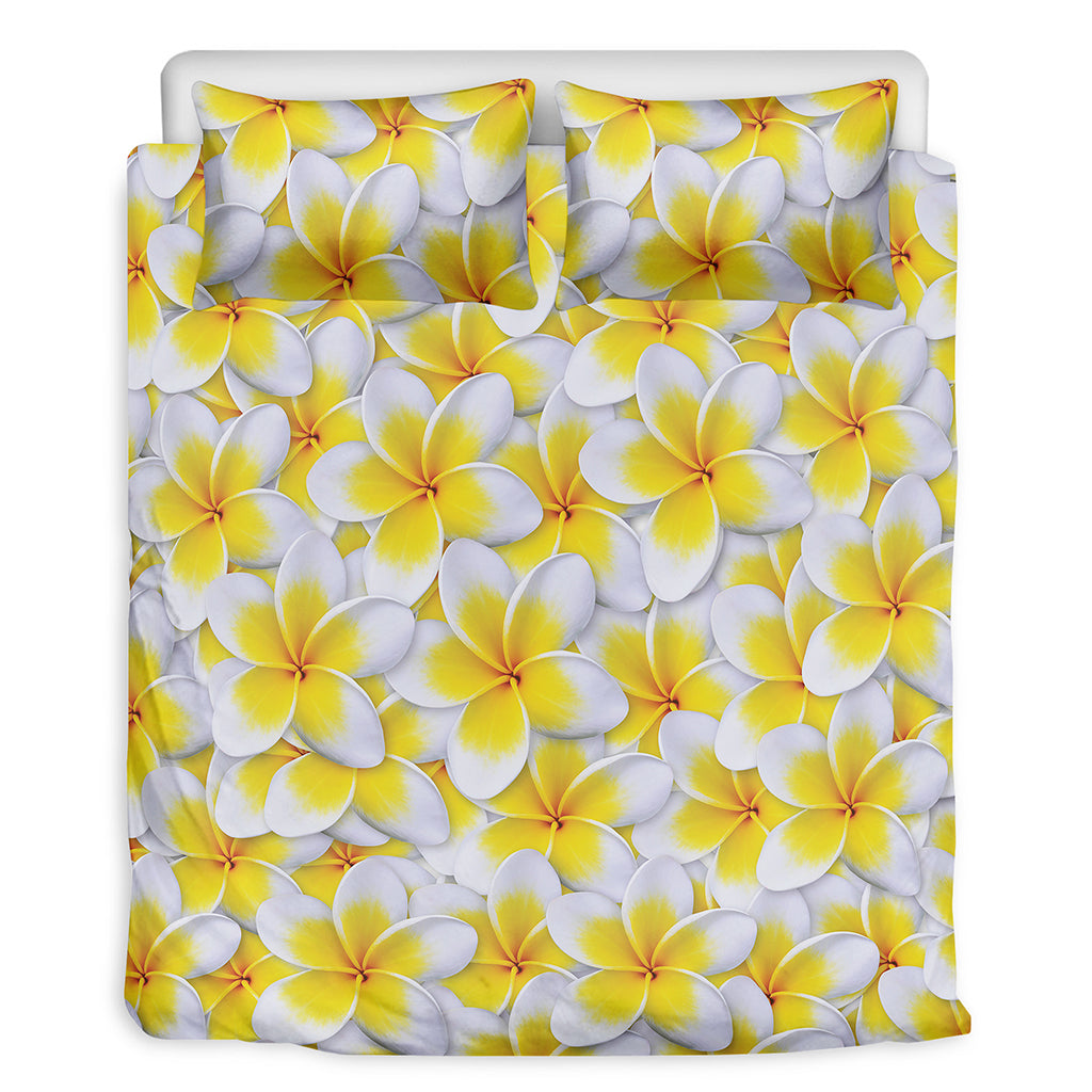 Frangipani Flower Print Duvet Cover Bedding Set