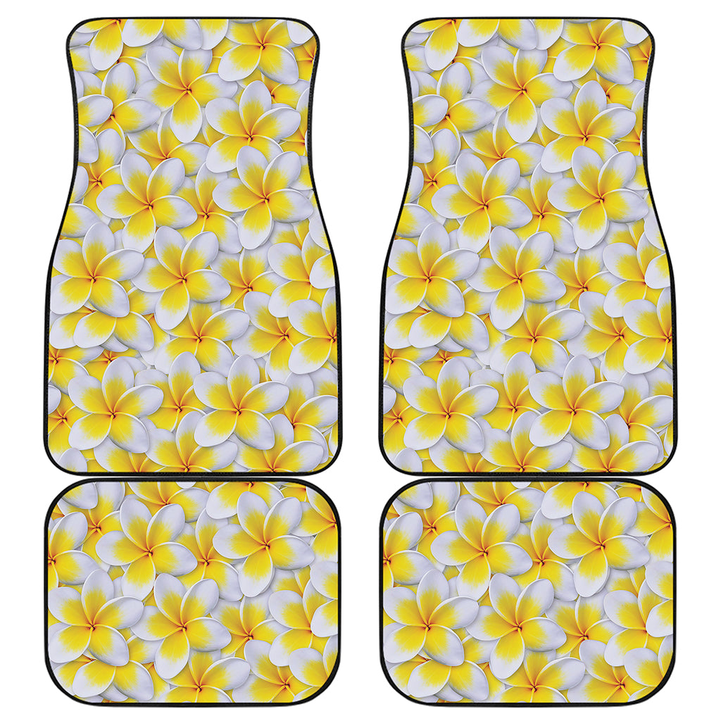 Frangipani Flower Print Front and Back Car Floor Mats