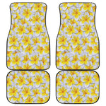 Frangipani Flower Print Front and Back Car Floor Mats